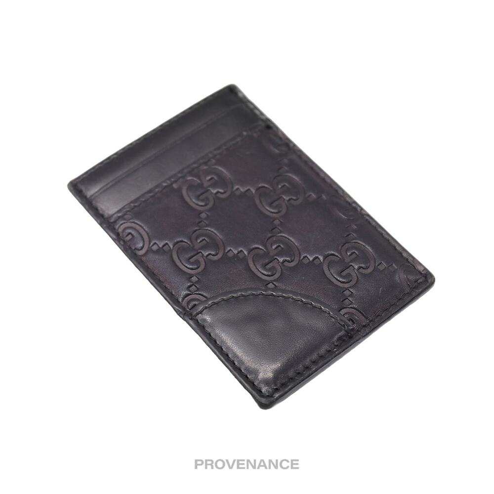 🔴 Gucci Card Holder Wallet - Black Guccissima Leather - Picture 6 of 6